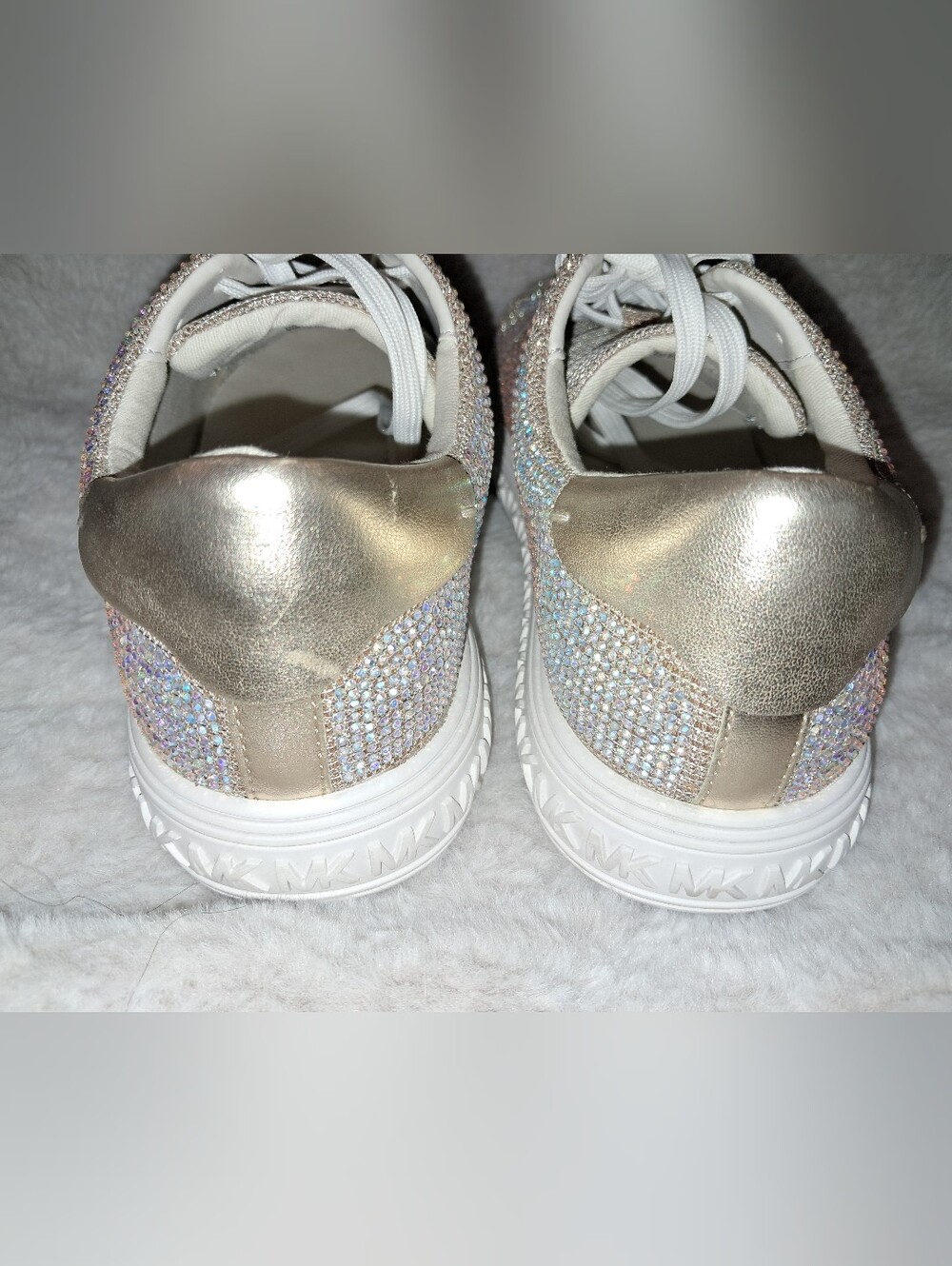 Michael Kors Bling Rhinestone Gold Women's Grove Sneakers NWT 8 - Picture 7 of 14
